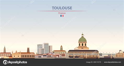 Vector Illustration Toulouse City Skyline Colorful Gradient Beautiful ...