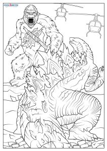 Free Printable Godzilla vs. Kong Coloring Pages For Kids