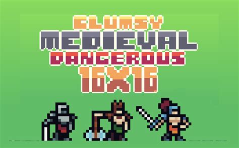 CLUMSY MEDIEVAL DANGEROUS - FREE 16bit 3X Pixel Art Fighters by kevenece