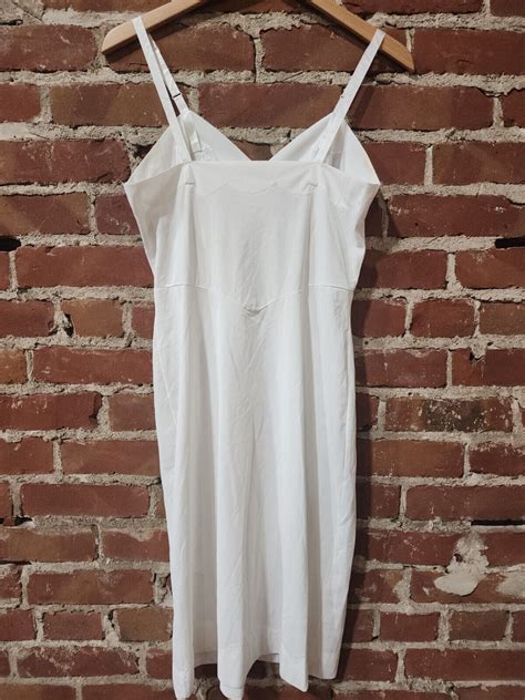 Shadowline Vintage Lingerie Dress Slip Ivory Knee Len Gem