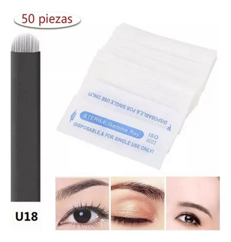 50 Navajas Microblading Pin Y Lengua De Gato Agujas Meses Sin Intereses