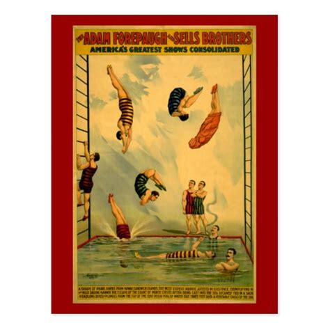 High Dive Diving Circus Poster Postcard Zazzle