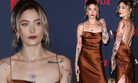 Paris Jackson Shows Off Her Tattoos In A Satin Slip Dress At The Premiere Of Pamela A Love