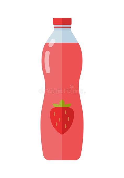 Jordgubbe Juice Flat Style Vector Illustration Vektor Illustrationer