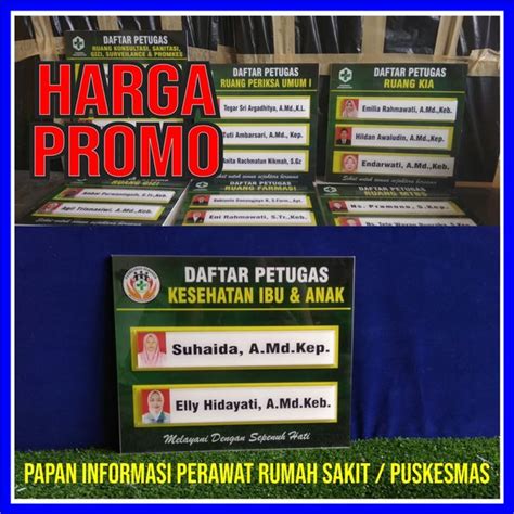 Jual Papan Informasi Perawat Rumahsakit Atau Puskesmas Bahan Akrilik