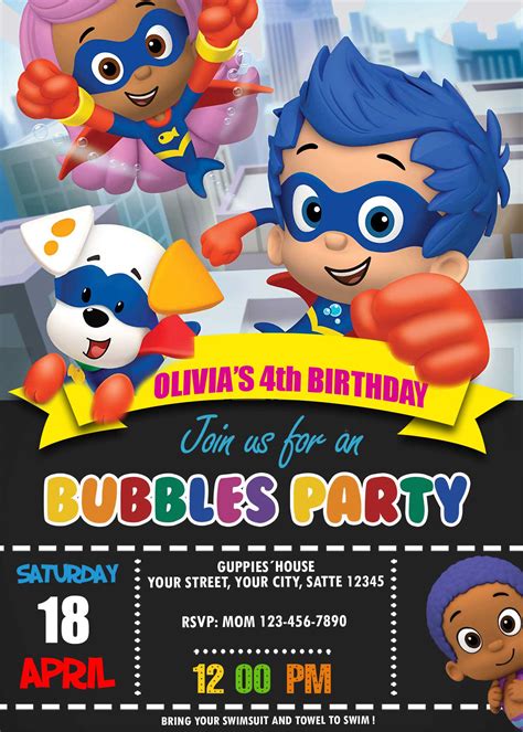 Bubble Guppies Halloween Birthday Invitation | Lovely Invite