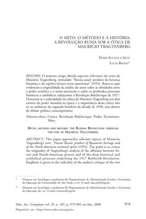 PDF O MITO O MÉTODO E A HISTÓRIA A REVOLUÇÃO RUSSA PDF file980 O