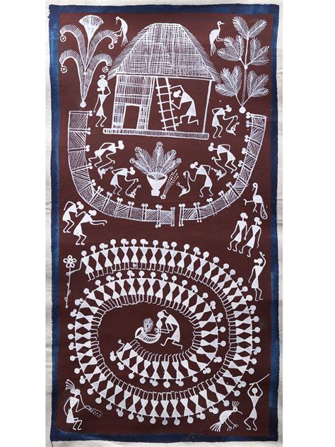 Tarpa Dance With Tree Of Life Warli Art Exotic India Art