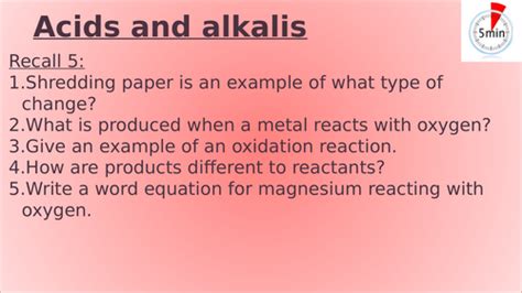 Ks3 Acids And Alkalis Lesson Teaching Resources