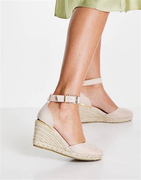 Truffle Collection Espadrille Wedges In Beige Asos