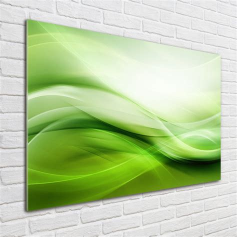 Ebern Designs Glasbild Green Waves Hintergrund Wayfair De