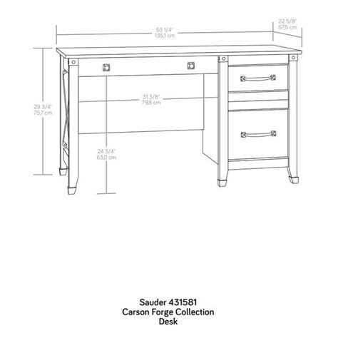 Sauder Carson Forge Engineered Wood Desk In Rustic Cedar Brown Ebay