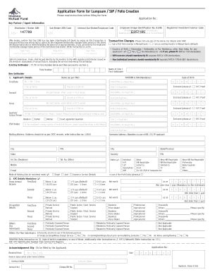 Fillable Online Application Form For Lumpsum SIP Folio Creation