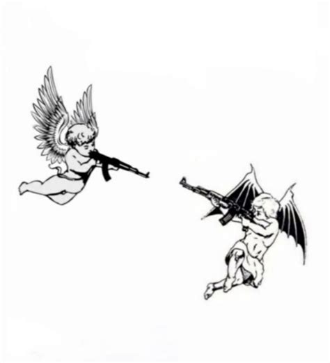 Small Angel Tattoo Angel Devil Tattoo Cupid Tattoo Cherub Tattoo