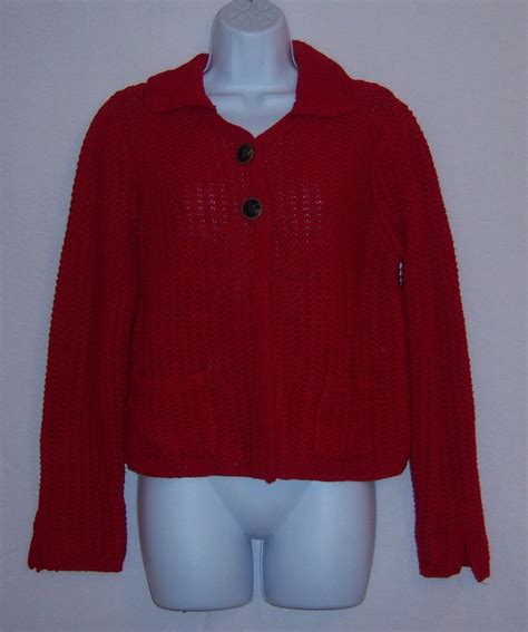 Vintage Talbots Red Mercerized Fly Away Cotton Cardigan Etsy