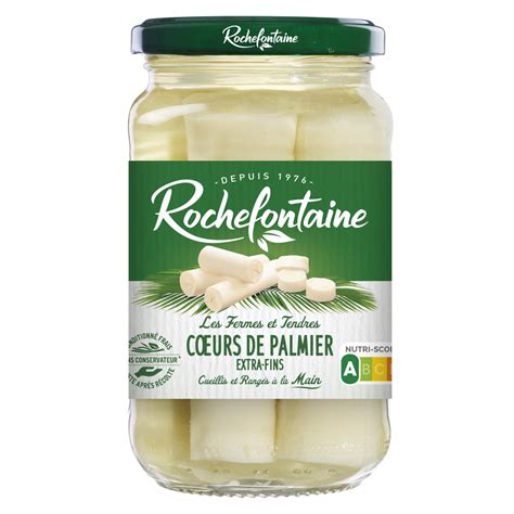 ROCHEFONTAINE Coeurs De Palmier Extra Fins En Bocal 220g Pas Cher