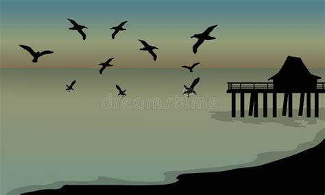 Beach Hut Silhouette Stock Illustrations 398 Beach Hut Silhouette