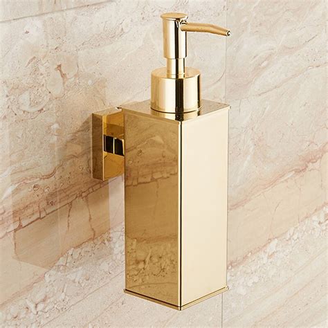 Zeepdispenser Badkamer Wall Mounted Gold Rvs Douche Gel Wasmiddel