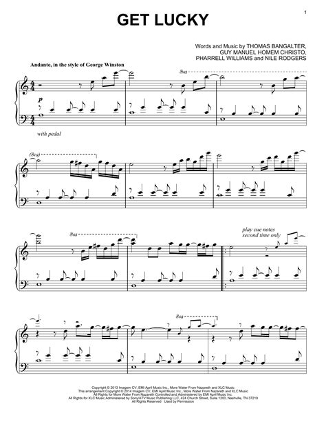 Get Lucky Sheet Music Direct