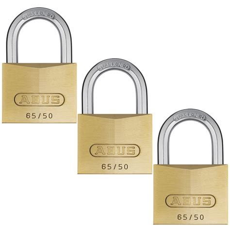 Abus Brass Padlock 50mm KA Tri Pack Saunderson Security