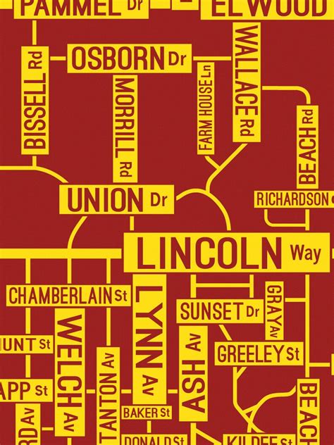 Ames Iowa Street Map Screen Print College Town Maps | Etsy