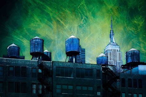 CHELSEA WATER TOWERS Graffiti Wall Art, Green, Urban City Print, Canvas ...