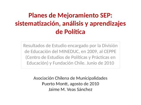 PPT Planes de Mejoramiento SEP sistematización análisis y