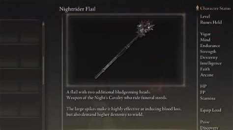 Elden Ring Nightrider Flail Location And Move Set Demonstration Bleed