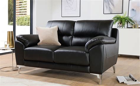 Madrid Black Leather 2 Seater Sofa Furniture And Choice