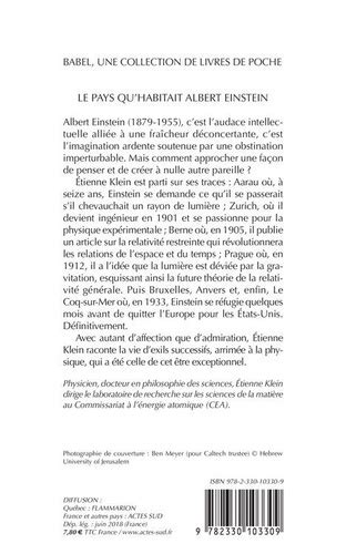 Le Pays Qu Habitait Albert Einstein De Etienne Klein Poche Livre