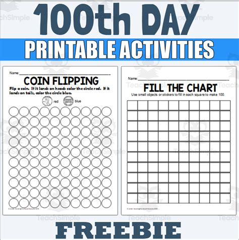 100th Day Worksheets by Teach Simple