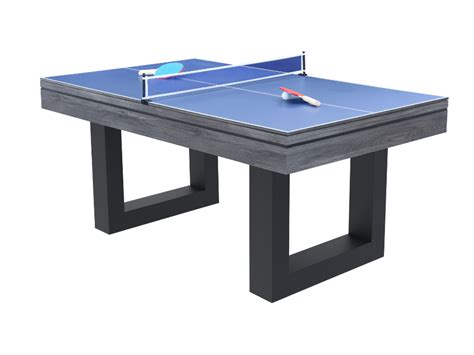 DENVER Table Multi Jeux 3 En 1 En Bois Gris Billard Et Ping Pong