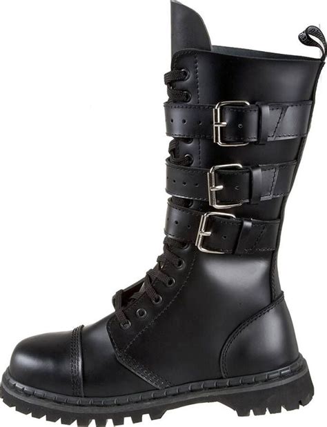 Demonia Pleaser Gravel 14 Boots Black Leather Mt Schoenennl