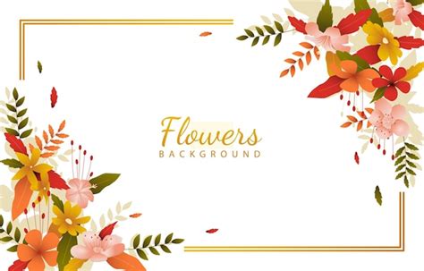 Premium Vector Beautiful Flower Floral Border Summer Spring Background