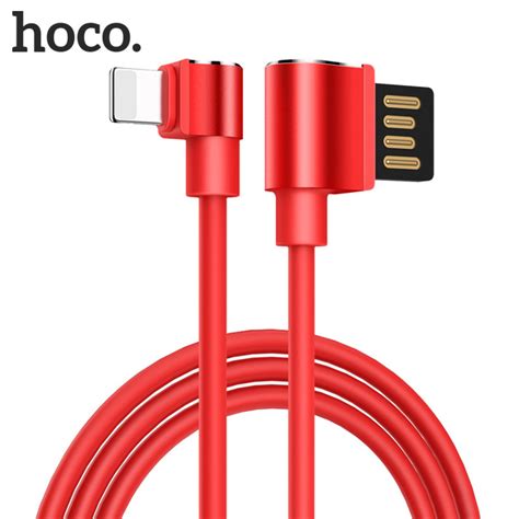 hoco. | U37 紅色 2m 雙彎頭 手游 USB 數據 2.4A 充電線 IPHONE LIGHTNING 適用 | 顏色 : 淺藍色 ...
