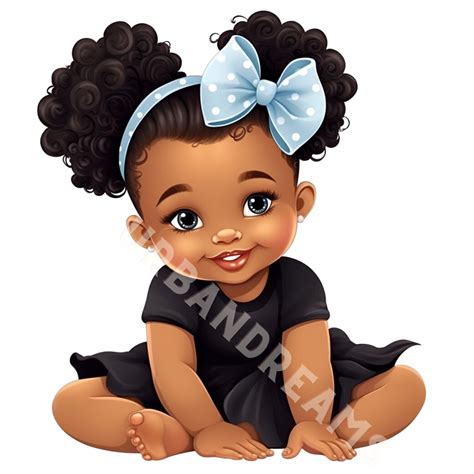 Beautiful Blessed Black Baby Girl Adorable Black Princess Clipart Afro