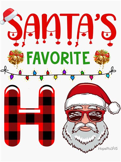 Funny Santa Claus Favorite Ho Santa Favourite Ho Christmas Sticker