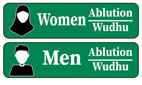 Wudu Sign Set Design Men And Women Icon Vector 15577858 Vector Art At