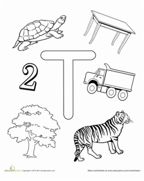 T Is For... | Worksheet | Education.com