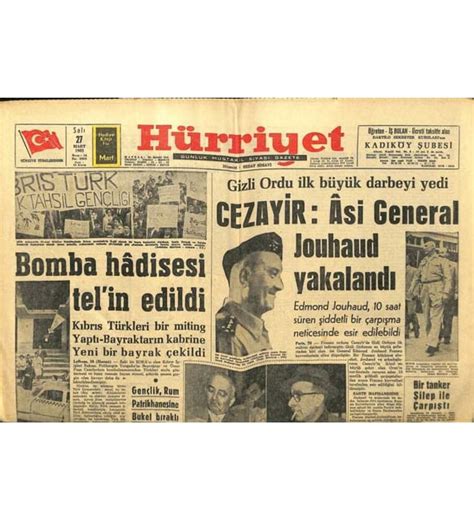 Hürriyet Gazetesi 27 Mart 1962 Kıbrıs Türkleri Miting Yaptı GZ99263