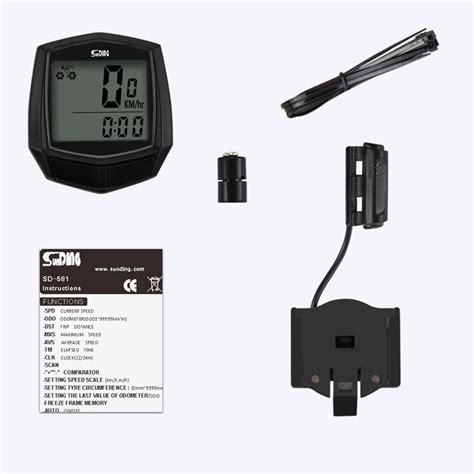 SUNDING SD-581 Wired Bike Computer Multifunction Waterproof Bicycle ...