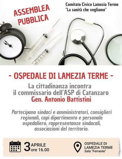 Lamezia Assemblea Pubblica Con Il Commissario Dell Asp Battistini