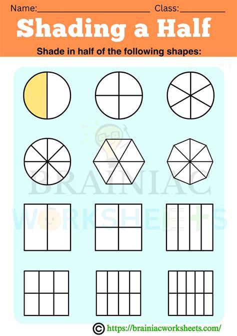 Shading Fraction Class 3 Maths Worksheet Brainiac Worksheets