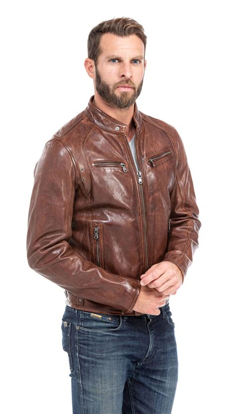 Veste En Cuir De Moto Hommes Veste De Motard En Cuir Veste En Cuir Motard Eu 52 Boutique En