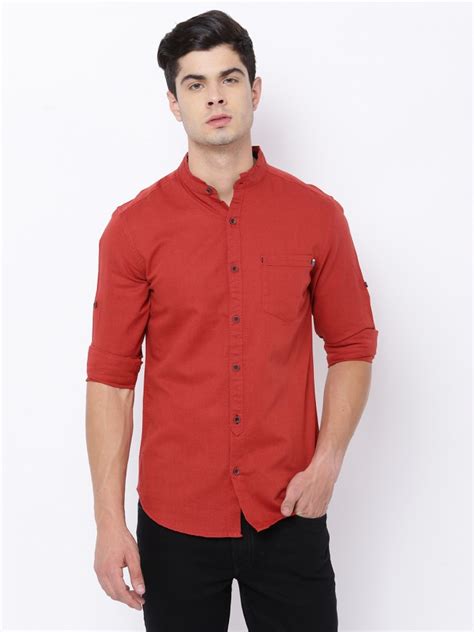 Buy Locomotive Rust Slim Fit Solid Casual Shirt For Men Online At Rs