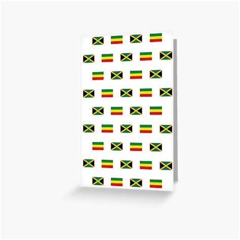 "Flag of Reggae and flag of Jamaica, pattern" Greeting Card for Sale by ...