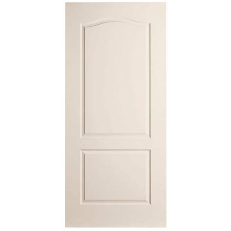 Masonite 28 Inch X 80 Inch Primed 2 Panel Arch Top Hollow Core Textured Interior Door Slab The