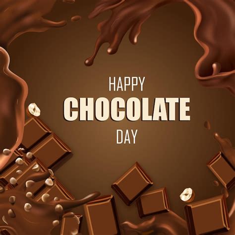 Feliz Dia Del Chocolate Vector Premium