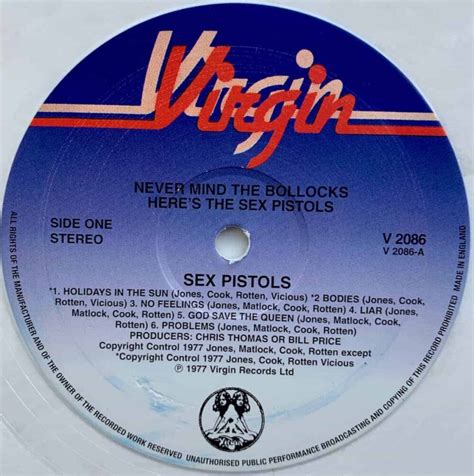 Sex Pistols Never Mind The Bollocks Here S The Sex Pistols White Vinyl Vinyl Pussycat Records