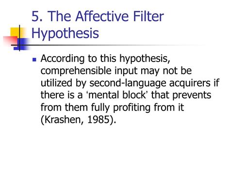 affective filter language learning